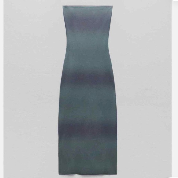 Zara Strapless Gradient Midi Dress - Picture 4 of 7